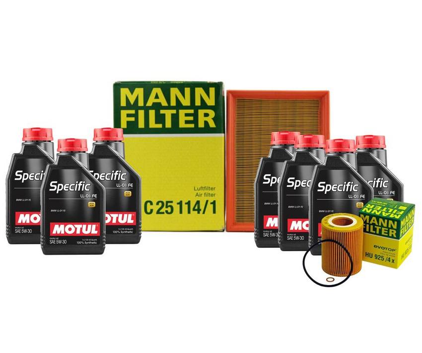 BMW Oil Change Kit 5W30 7 Liter SPECIFIC LL-01 FE W Air Filter 11427512300